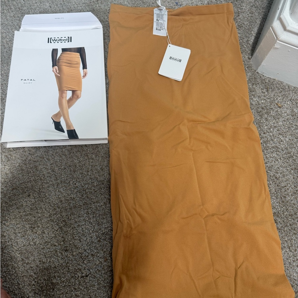 Wolford Camel Pencil Skirt